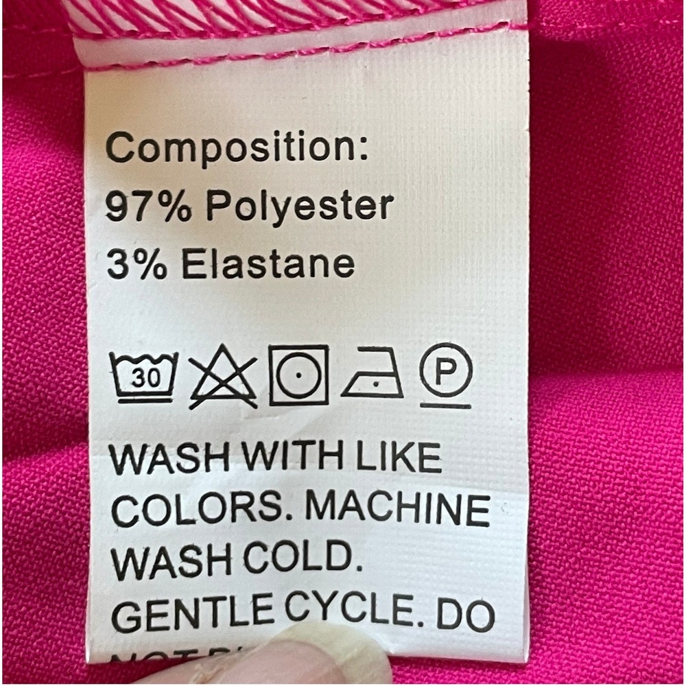 BTFBM Womens Hot Pink One Shoulder Pleated Maxi Dress Belted Size L NEW Formal - Picture 6 of 7